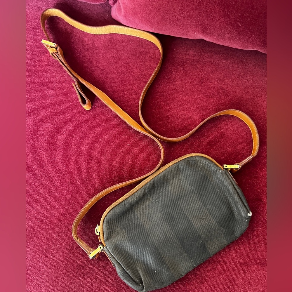 Fendi Black and Tan Crossbody Bag